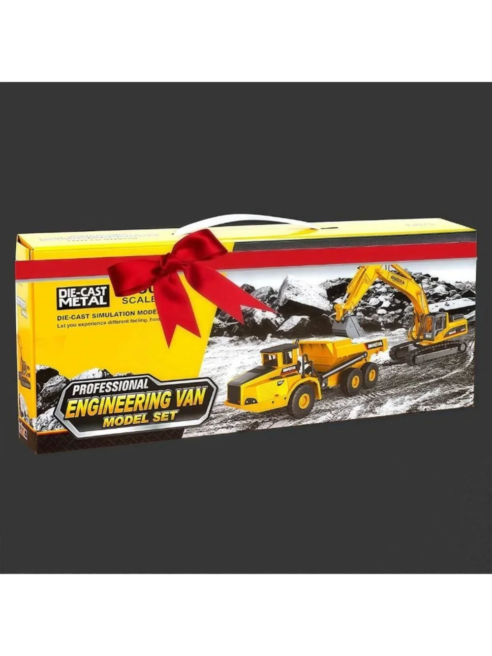 Heavy Duty Construction Dump Truck & Excavator Toy Set, 1:50 Scale Diecast for